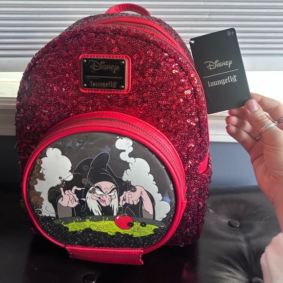 NWT - LOUNGEFLY Disney Villians Evil Queen Snow Glove Mini Backpack - Picture 2 of 4